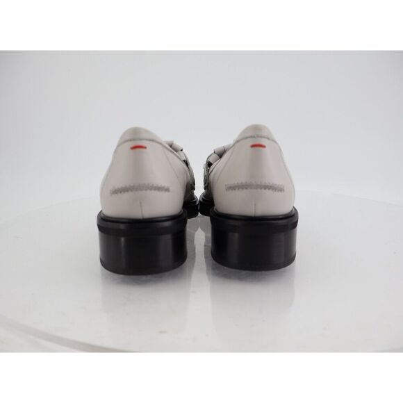 AEYDE Eryn Tassel Loafer Slip Up Size 40 9 Grey Leather Slip on Block Heel - Picture 6 of 13